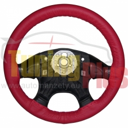 Kožený potah volantu červený Ø 37-38 cm / obvod madla 10,5 cm